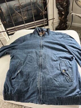 Norm Thompson Blue Denim Bomber Jacket
